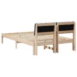 vidaXL Rám postele hnedá a tmavosivá 120 x 190 cm Borovicový masív – Obrázok 7