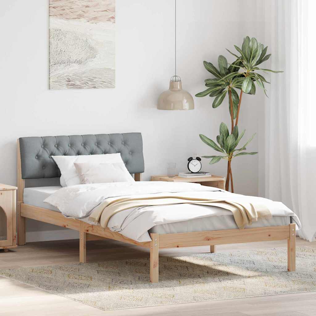 878629_1.jpg vidaXL Rám postele Hnedá a svetlo šedá 100 x 200 cm Borovicový masív – Obrázok 1