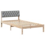 vidaXL Rám postele Hnedá a svetlo šedá 100 x 200 cm Borovicový masív – Obrázok 2
