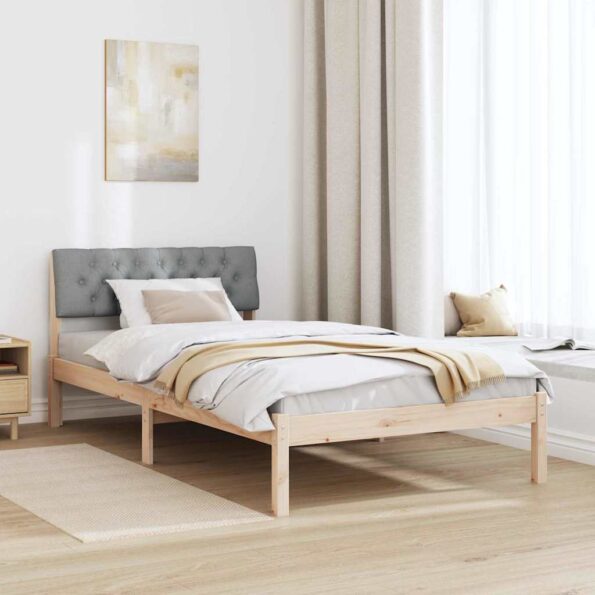 vidaXL Rám postele Hnedá a svetlo šedá 100 x 200 cm Borovicový masív – Obrázok 4