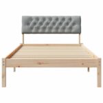 vidaXL Rám postele Hnedá a svetlo šedá 100 x 200 cm Borovicový masív – Obrázok 5