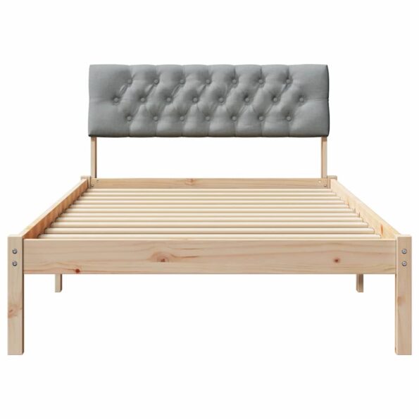 vidaXL Rám postele Hnedá a svetlo šedá 100 x 200 cm Borovicový masív – Obrázok 5