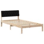 vidaXL Rám postele Hnedá a čierna 100 x 200 cm Borovicový masív – Obrázok 2