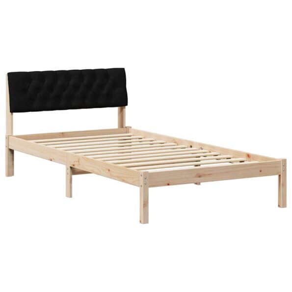 vidaXL Rám postele Hnedá a čierna 100 x 200 cm Borovicový masív – Obrázok 2