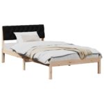 vidaXL Rám postele Hnedá a čierna 100 x 200 cm Borovicový masív – Obrázok 3