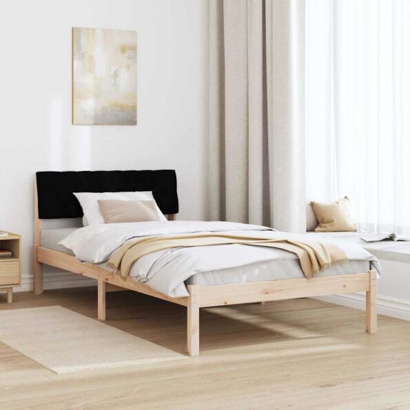 vidaXL Rám postele Hnedá a čierna 100 x 200 cm Borovicový masív – Obrázok 4