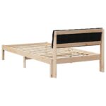 vidaXL Rám postele Hnedá a čierna 100 x 200 cm Borovicový masív – Obrázok 7