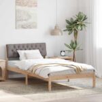 vidaXL Rám postele Hnedá a taupe 100 x 200 cm Borovicový masív