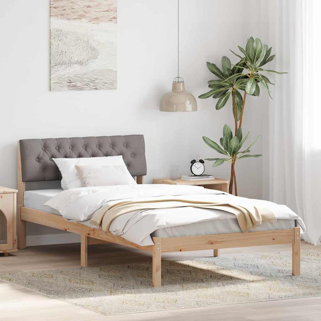878632_1.jpg vidaXL Rám postele Hnedá a taupe 100 x 200 cm Borovicový masív – Obrázok 1