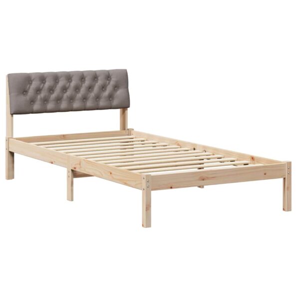 vidaXL Rám postele Hnedá a taupe 100 x 200 cm Borovicový masív – Obrázok 2