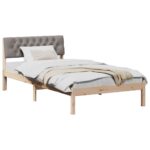 vidaXL Rám postele Hnedá a taupe 100 x 200 cm Borovicový masív – Obrázok 3