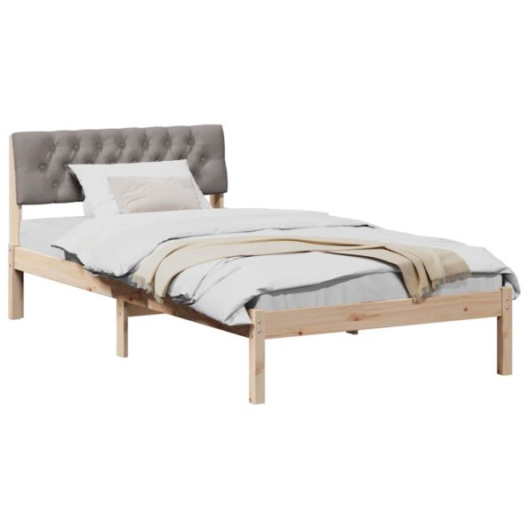 vidaXL Rám postele Hnedá a taupe 100 x 200 cm Borovicový masív – Obrázok 3