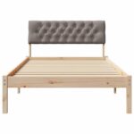 vidaXL Rám postele Hnedá a taupe 100 x 200 cm Borovicový masív – Obrázok 5