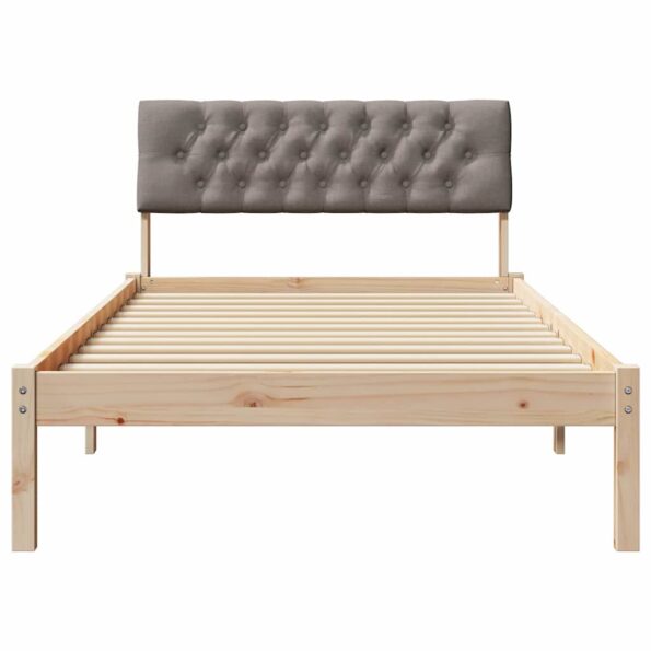 vidaXL Rám postele Hnedá a taupe 100 x 200 cm Borovicový masív – Obrázok 5