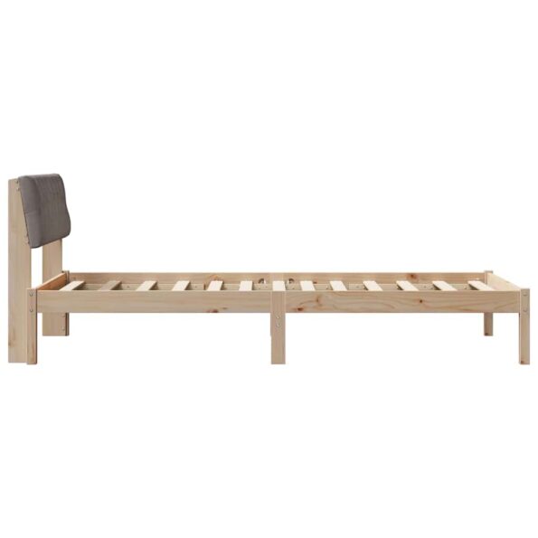 vidaXL Rám postele Hnedá a taupe 100 x 200 cm Borovicový masív – Obrázok 6