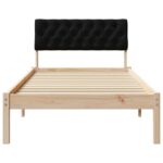 vidaXL Rám postele Hnedá a čierna 90 x 200 cm Borovicový masív – Obrázok 5