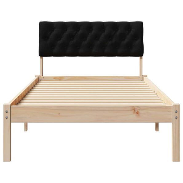 vidaXL Rám postele Hnedá a čierna 90 x 200 cm Borovicový masív – Obrázok 5