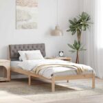 vidaXL Rám postele Hnedá a taupe 90 x 200 cm Borovicový masív