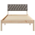 vidaXL Rám postele Hnedá a taupe 90 x 200 cm Borovicový masív – Obrázok 5