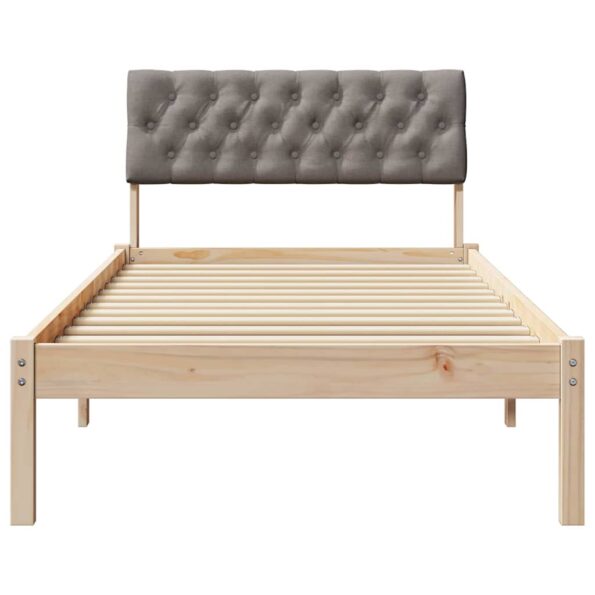 vidaXL Rám postele Hnedá a taupe 90 x 200 cm Borovicový masív – Obrázok 5