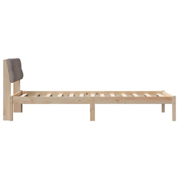 vidaXL Rám postele Hnedá a taupe 90 x 200 cm Borovicový masív – Obrázok 6