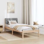vidaXL Rám postele Hnedá a svetlo šedá 80 x 200 cm Borovicový masív – Obrázok 4