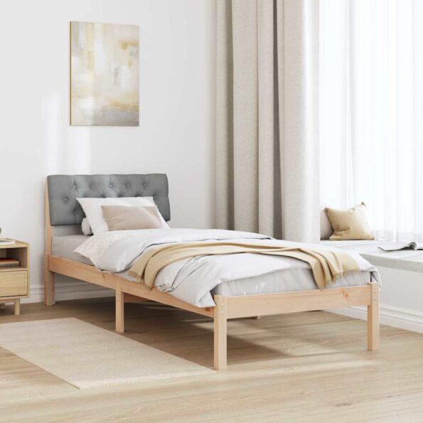 vidaXL Rám postele Hnedá a svetlo šedá 80 x 200 cm Borovicový masív – Obrázok 4