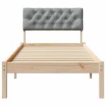 vidaXL Rám postele Hnedá a svetlo šedá 80 x 200 cm Borovicový masív – Obrázok 5