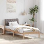 vidaXL Rám postele Hnedá a taupe 80 x 200 cm Borovicový masív