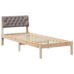 vidaXL Rám postele Hnedá a taupe 80 x 200 cm Borovicový masív – Obrázok 2