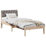 vidaXL Rám postele Hnedá a taupe 80 x 200 cm Borovicový masív – Obrázok 3