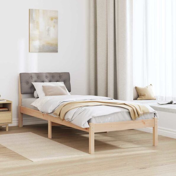 vidaXL Rám postele Hnedá a taupe 80 x 200 cm Borovicový masív – Obrázok 4
