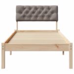 vidaXL Rám postele Hnedá a taupe 80 x 200 cm Borovicový masív – Obrázok 5