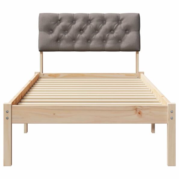 vidaXL Rám postele Hnedá a taupe 80 x 200 cm Borovicový masív – Obrázok 5