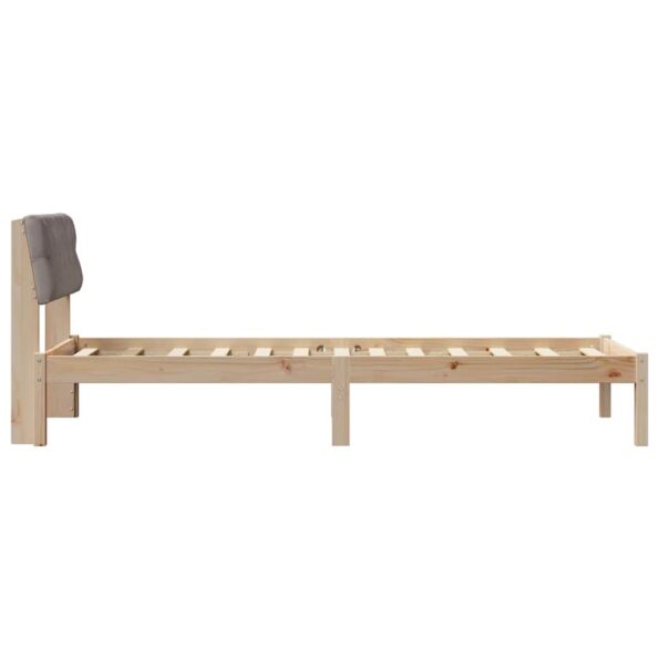 vidaXL Rám postele Hnedá a taupe 80 x 200 cm Borovicový masív – Obrázok 6