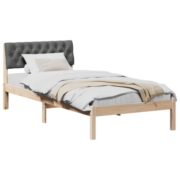 vidaXL Rám postele hnedá a tmavosivá 90 x 190 cm Borovicový masív – Obrázok 3