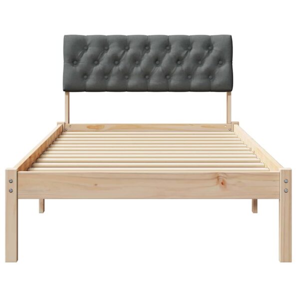 vidaXL Rám postele hnedá a tmavosivá 90 x 190 cm Borovicový masív – Obrázok 5