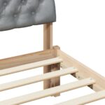 vidaXL Rám postele Hnedá a svetlo šedá 75 x 190 cm Borovicový masív – Obrázok 8