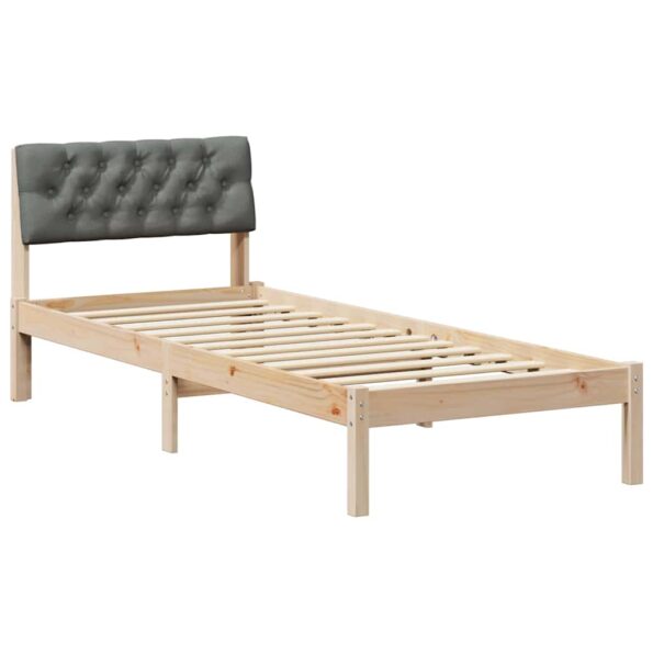 vidaXL Rám postele hnedá a tmavosivá 75 x 190 cm Borovicový masív – Obrázok 2