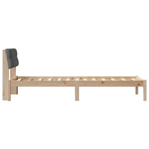 vidaXL Rám postele hnedá a tmavosivá 75 x 190 cm Borovicový masív – Obrázok 6