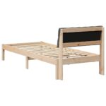 vidaXL Rám postele hnedá a tmavosivá 75 x 190 cm Borovicový masív – Obrázok 7