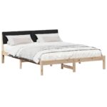 vidaXL Rám postele Hnedá a čierna 150 x 200 cm Borovicový masív – Obrázok 3