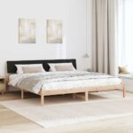 vidaXL Rám postele Hnedá a čierna 150 x 200 cm Borovicový masív – Obrázok 4