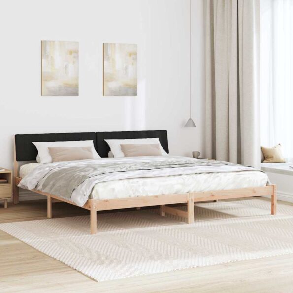 vidaXL Rám postele Hnedá a čierna 150 x 200 cm Borovicový masív – Obrázok 4