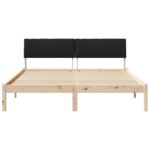 vidaXL Rám postele Hnedá a čierna 150 x 200 cm Borovicový masív – Obrázok 5