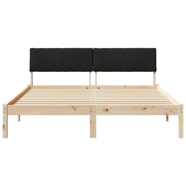 vidaXL Rám postele Hnedá a čierna 150 x 200 cm Borovicový masív – Obrázok 5
