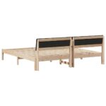 vidaXL Rám postele Hnedá a čierna 150 x 200 cm Borovicový masív – Obrázok 7