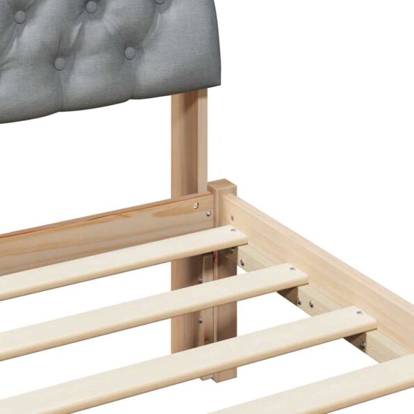 vidaXL Rám postele Hnedá a svetlo šedá 140 x 200 cm Borovicový masív – Obrázok 8