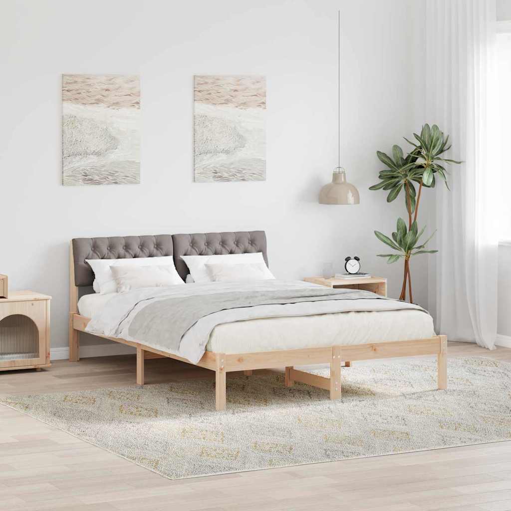 878677_1.jpg vidaXL Rám postele Hnedá a taupe 140 x 200 cm Borovicový masív – Obrázok 1