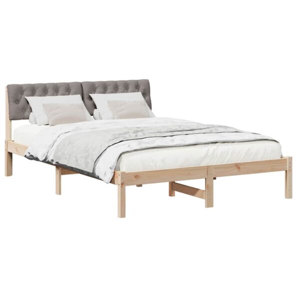vidaXL Rám postele Hnedá a taupe 140 x 200 cm Borovicový masív – Obrázok 3